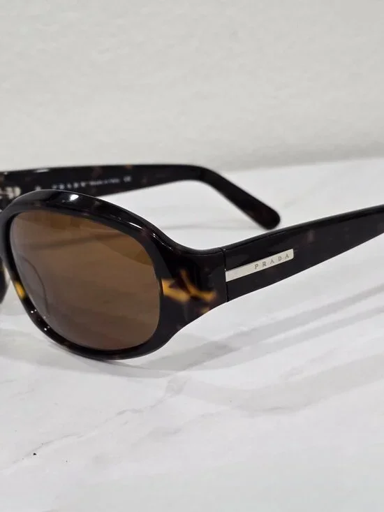 Prada ✦ Oversized Tortoise Sunglasses SPR01E ✦ Brown Gradient Lenses Italy - Picture 2 of 10